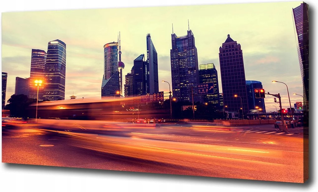 Vászonkép Sanghaj éjszaka 100x70 cm