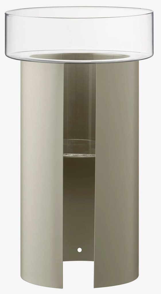 LSA International Terrazza virágcserép, h 60 cm, Ø34 cm, átlátszó/betonszürke - LSA nemzetközi