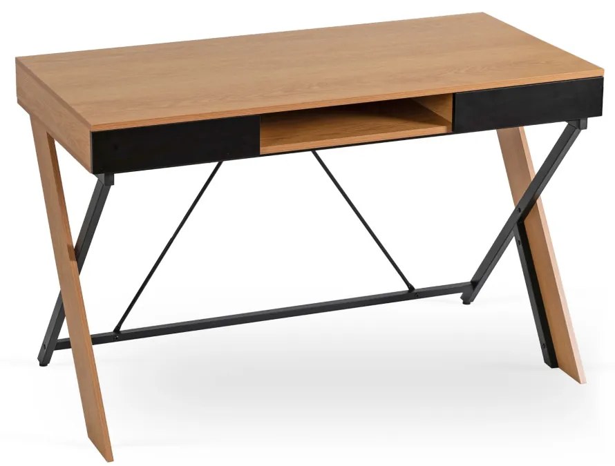 Birou REA 120 cm stejar auriu/negru