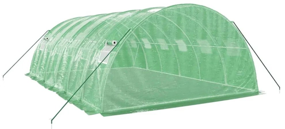 zöld acélvázas melegház 24 m² 6 x 4 x 2 m