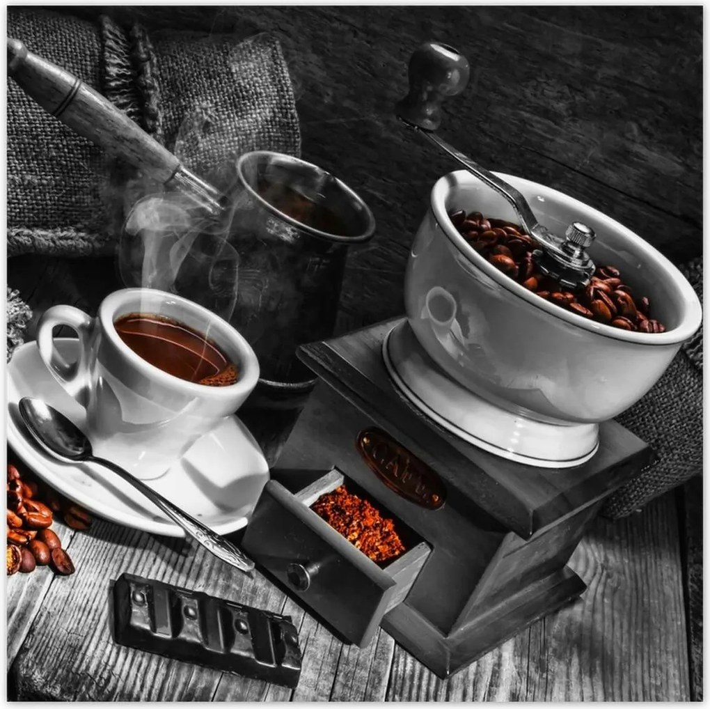 Poszterek 140x140 Fekete-fehér kávé fotó