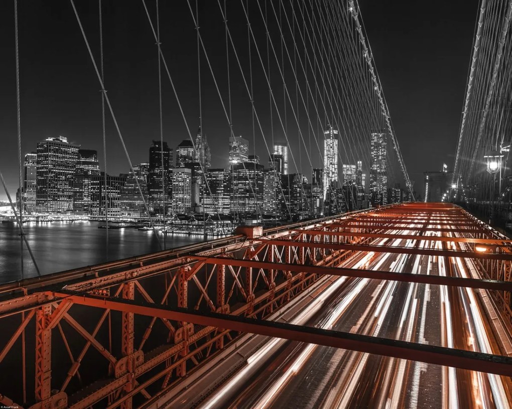 Poszter 50x40cm Brooklyn híd este 2, Assaf Frank