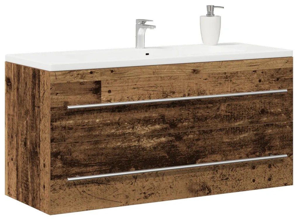Antik fa szerelt fa mosdószekrény 100x38,5x48 cm