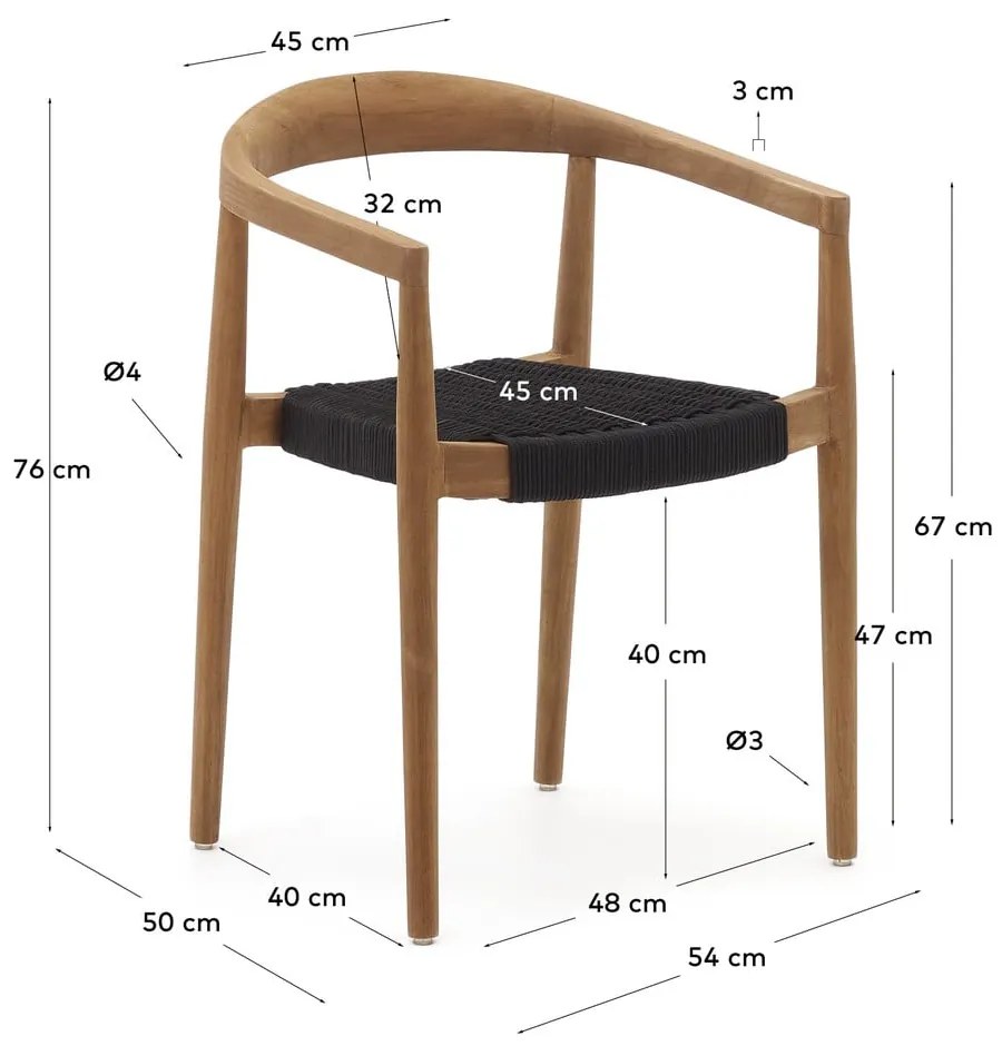 Natúr színű étkezőszék szett 4 db-os Ydalia – Kave Home