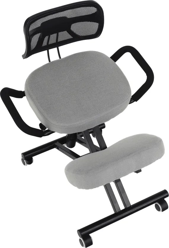 Ergonómikus térdeplőülés, szürkésbarna Taupe/fekete, RUFUS