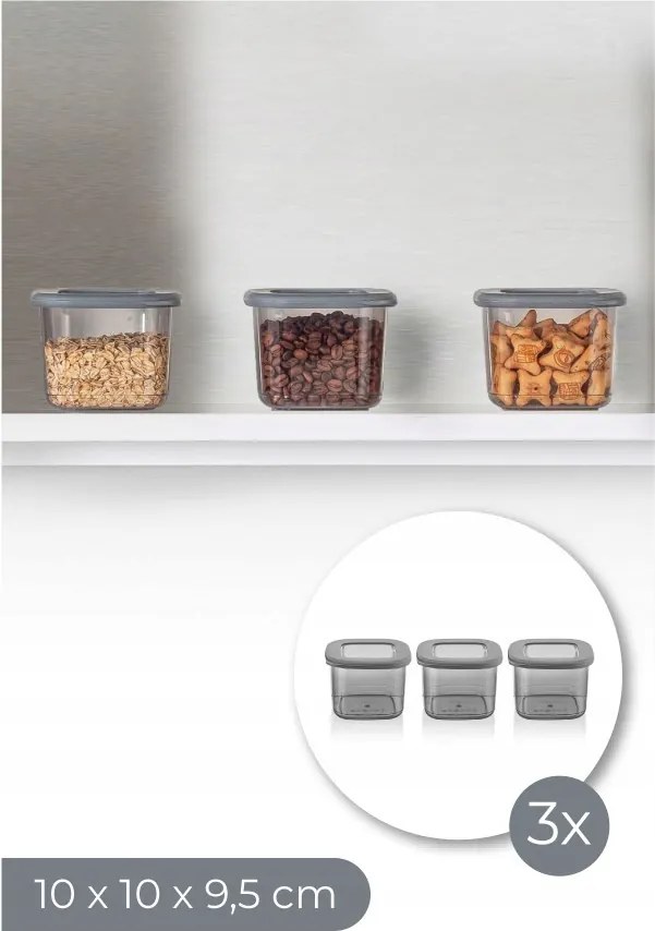 Rikin konyhai doboz szett 3 darabos szürke