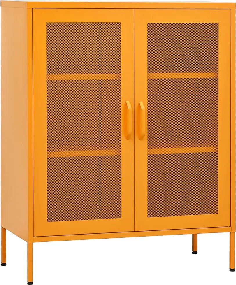 vidaXL mustárzöld acél tárolószekrény 80 x 35 x 101,5 cm
