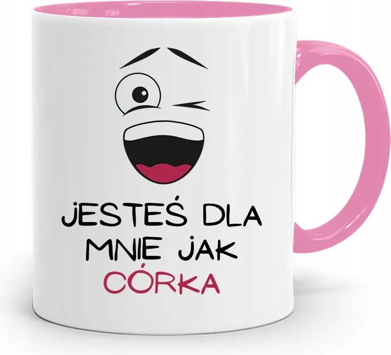 Rózsaszín Bögre Ajándék Lányának Születésnapra, fényképes nyomtatással