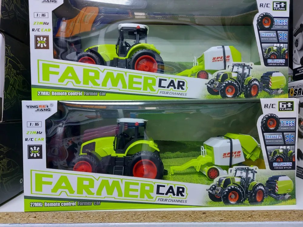 Új Rc Távirányítós Traktor Utánfutóval 3.7V Lítium Akku plusz töltő 42 Cm teljes hossz Fa Szállító Kombájn Maszóró Választható