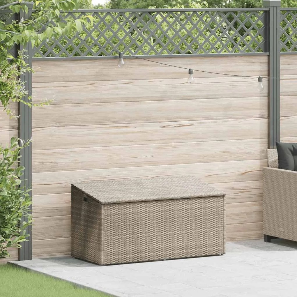 vidaXL világosszürke polyrattan kerti tárolóláda 110x50x58 cm