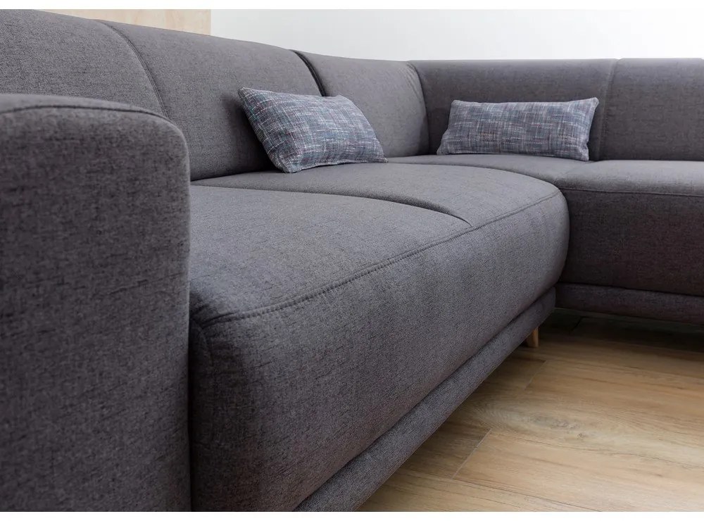 Szürke kinyitható-tárolóhelyes sarokkanapé (jobb oldali-L alakú) Classy Sophie – Miuform