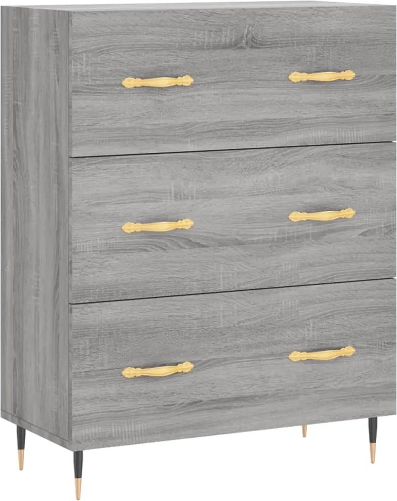 vidaXL szürke sonoma színű szerelt fa tálalószekrény 69,5 x 34 x 90 cm