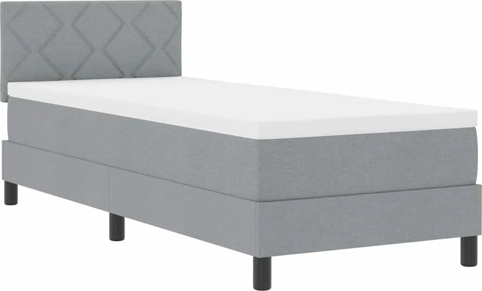 vidaXL Boxrugós ágy matracmal leddel Világosszürke 80 x 200 cm szövet