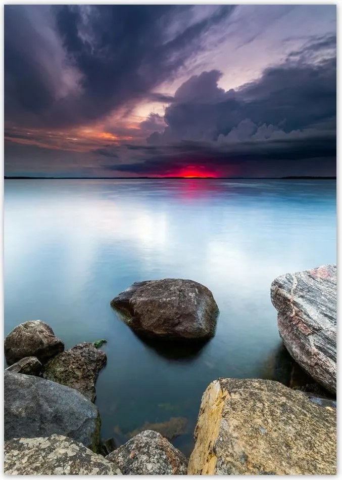 Poszterek A4 Pion Sziklák Tenger Naplemente