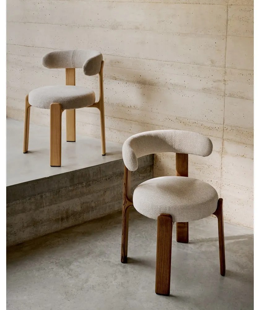 Bézs-natúr színű kőrisfa étkezőszék Granite – Kave Home