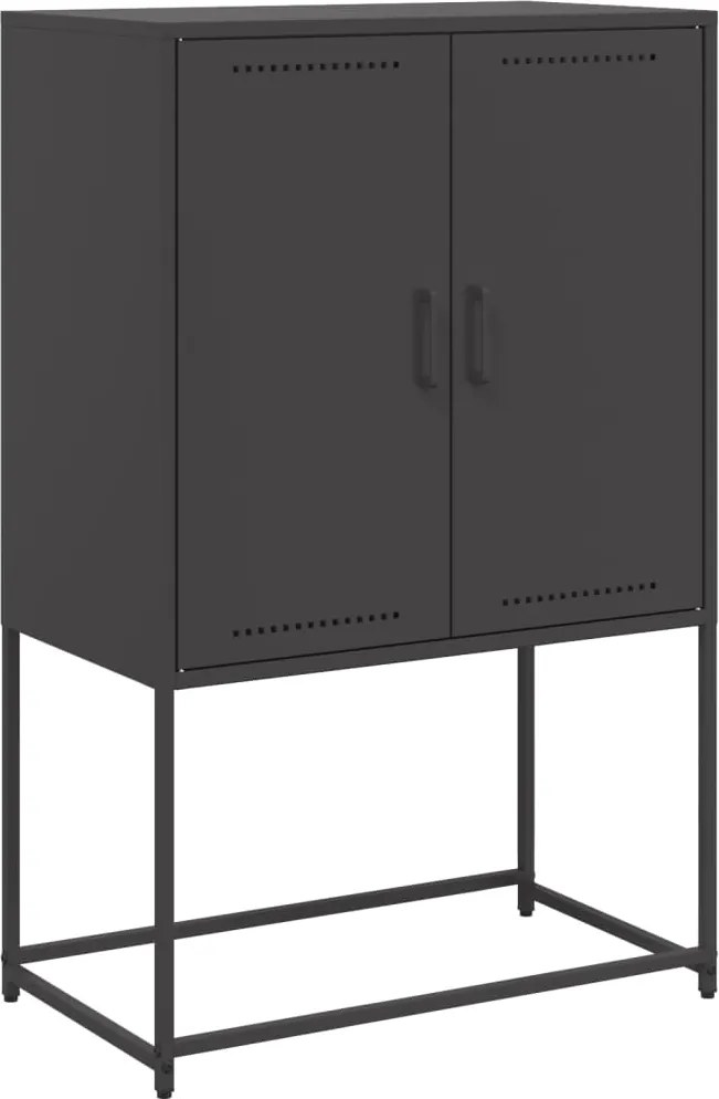 vidaXL fekete acél magasszekrény 68,5 x 38,5 x 107 cm