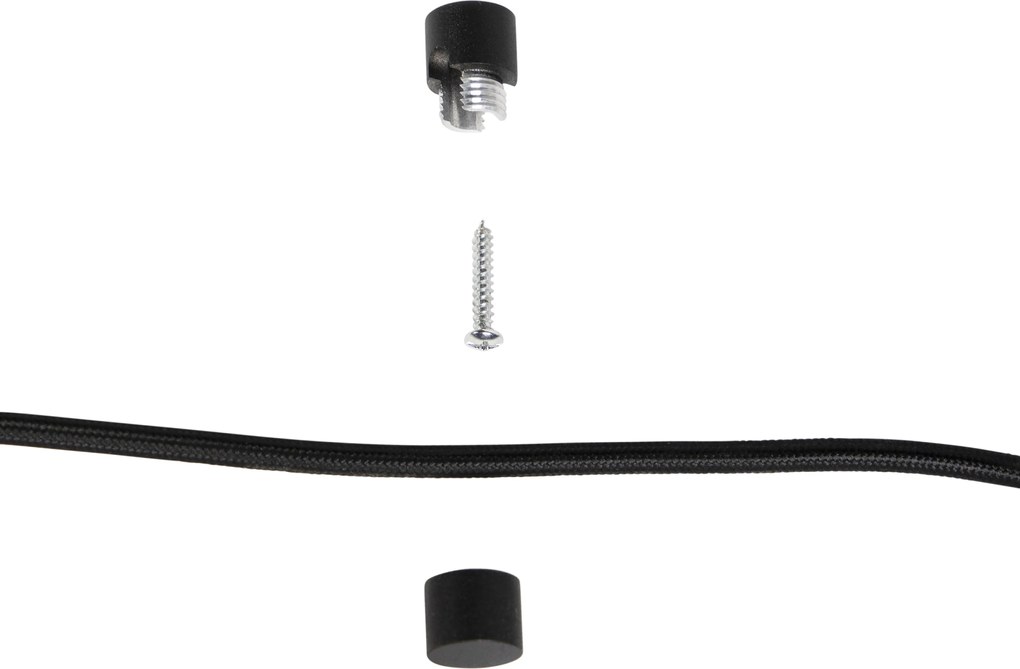 Fekete függőlámpa dugóval és fekete búrával, arany belsővel 35 cm - Cavalux