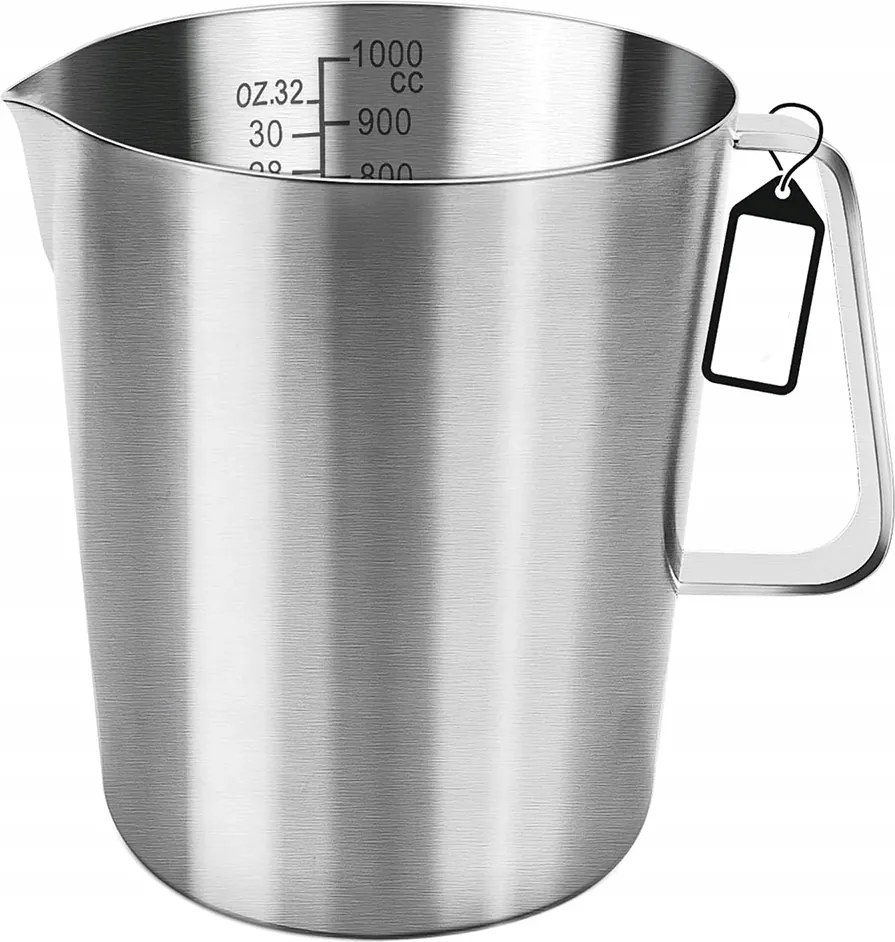 Konyhai Mérőpohár Rozsdamentes Acélból 1000 ML Tejeskávéhoz És Cappuccinohoz