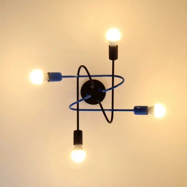 Felületre szerelhető csillár OXFORD 4xE27/15W/230V fekete/kék