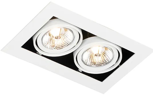 Modern beépíthető reflektor fehér 2-lámpás állítható - Oneon 70