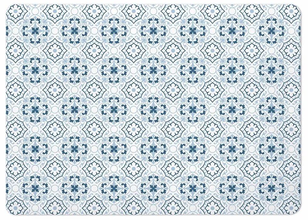Fehér-kék kovaföld fürdőszobai kilépő 50x70 cm Atlanta – douceur d'intérieur