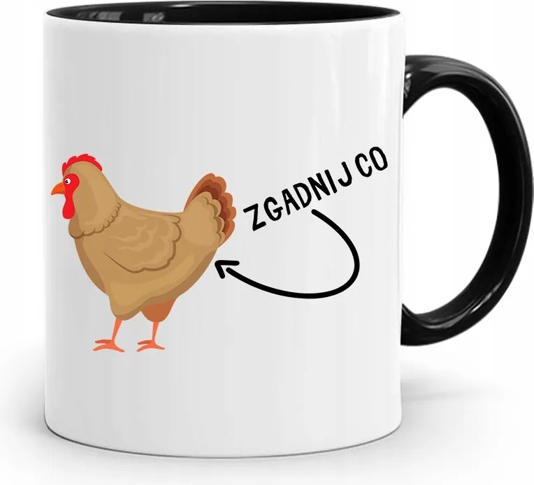 Bögre Fekete Vicces Találd Ki, MI A Tojás! fényképes nyomattal