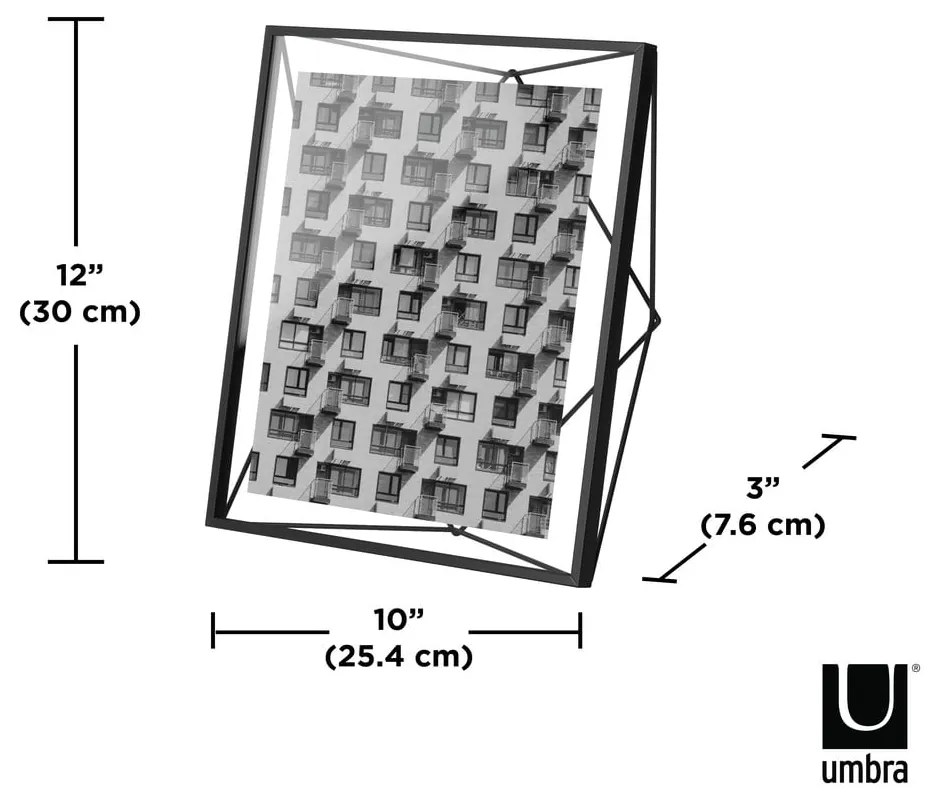 Fekete fém álló-fali képkeret 25x30 cm Prisma – Umbra