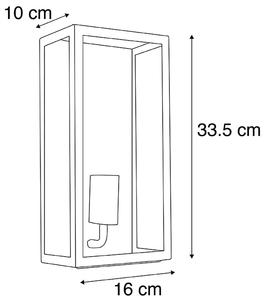 2 db-os kültéri fali lámpa készlet fekete IP44 üveggel - Rotterdam