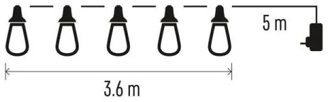 LED Kültéri dekorációs fényfüzér 16xLED 8,6m IP44 hideg fehér