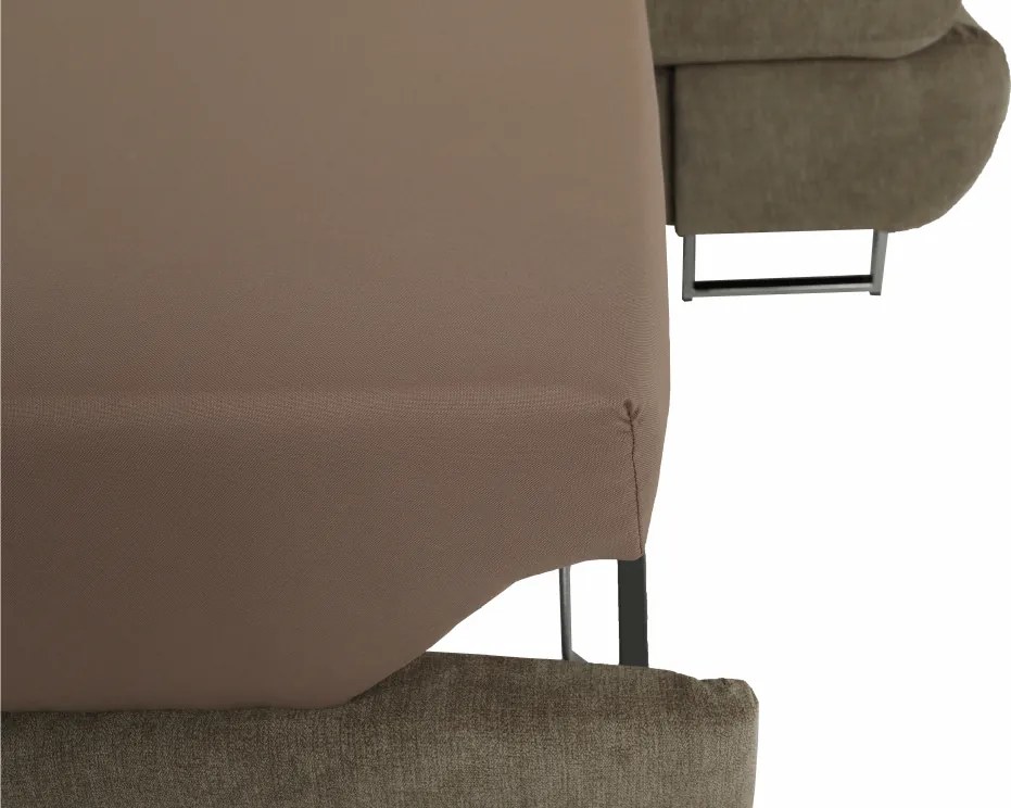 Ülőgarnitúra tárolóhellyel, világosbarna melír, szövet, balos, BUTON R