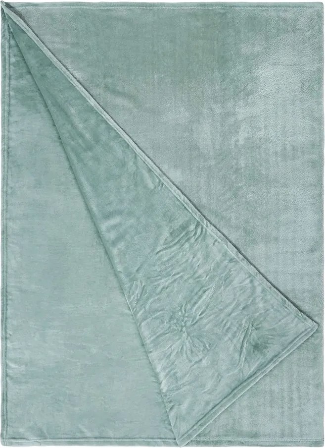 LAZY DAYS polár takaró, zsályazöld 200 x 150cm
