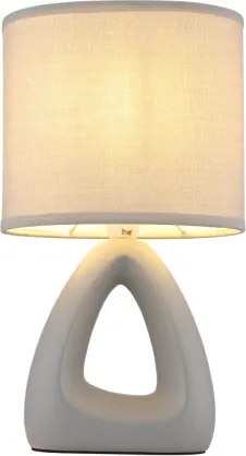 Globo 21731G Asztali lámpa, kerámia szürke, textil szürke, kábel PVC fehér, billenőkapcsoló a kábelen, HxSzxM: 170x100x300mm, kábel hossza 1300mm, 1x E14 40W 230V izzó nélkül