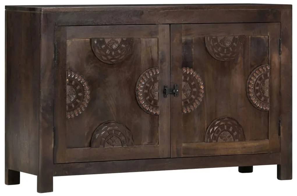faragott tömör mangófa tálalószekrény 110 x 35 x 70 cm