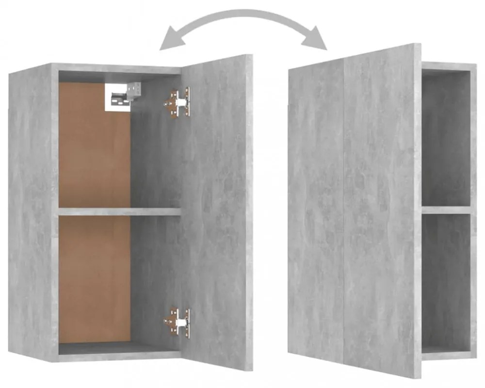 4 részes betonszürke szerelt fa TV-szekrényszett