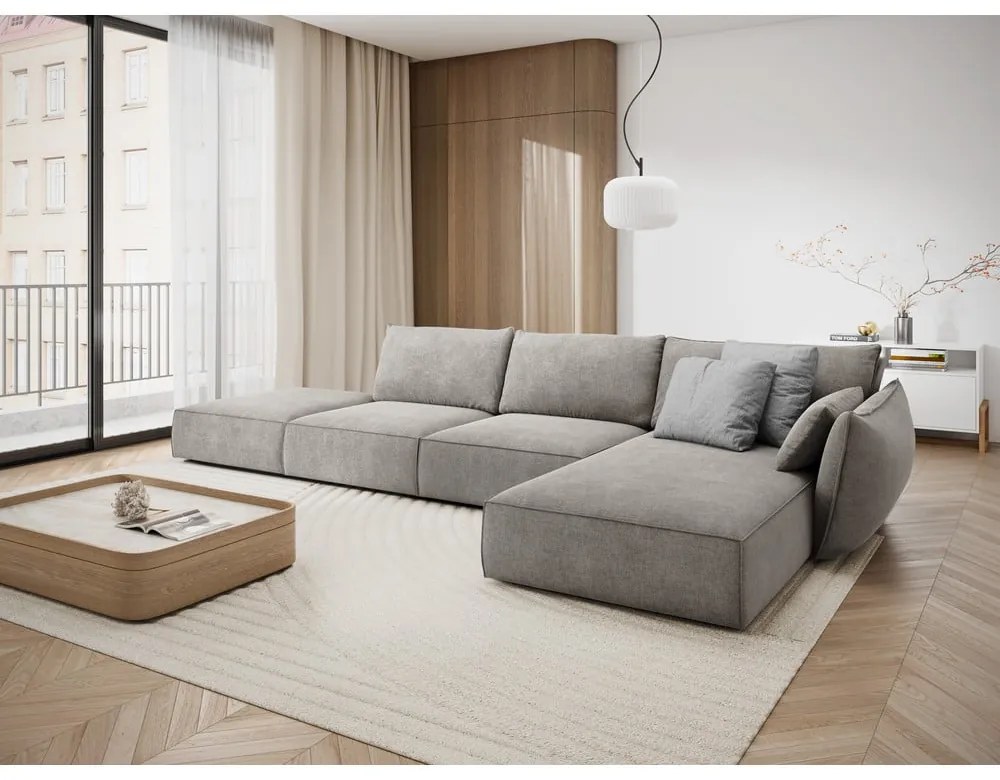 Világosszürke sarokkanapé (jobb oldali) Vanda – Mazzini Sofas