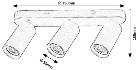 Rabalux 73087 - YORLI spotlámpa 3xGU10/7W/230V fehér