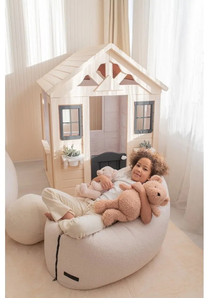 Barna buklé gyerek babzsákfotel Clip Clap 90 – SLOWDOWN