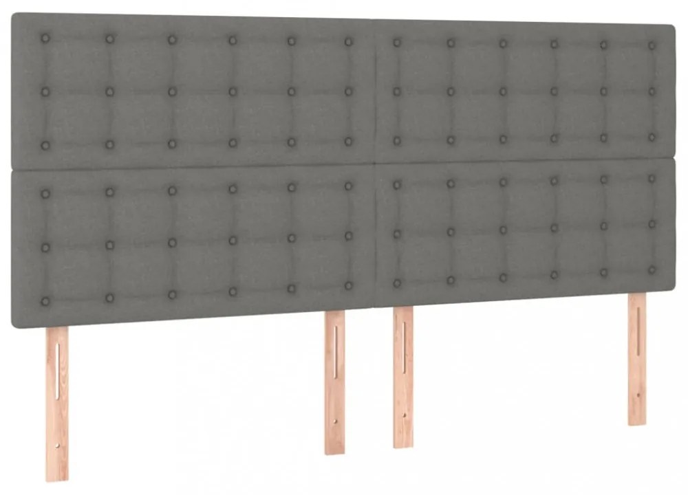 4 db sötétszürke szövet fejtámla 80 x 5 x 78/88 cm