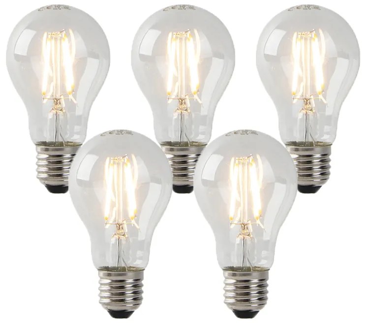 5 db-os készlet E27 LED izzó átlátszó 3W 250lm 2200K