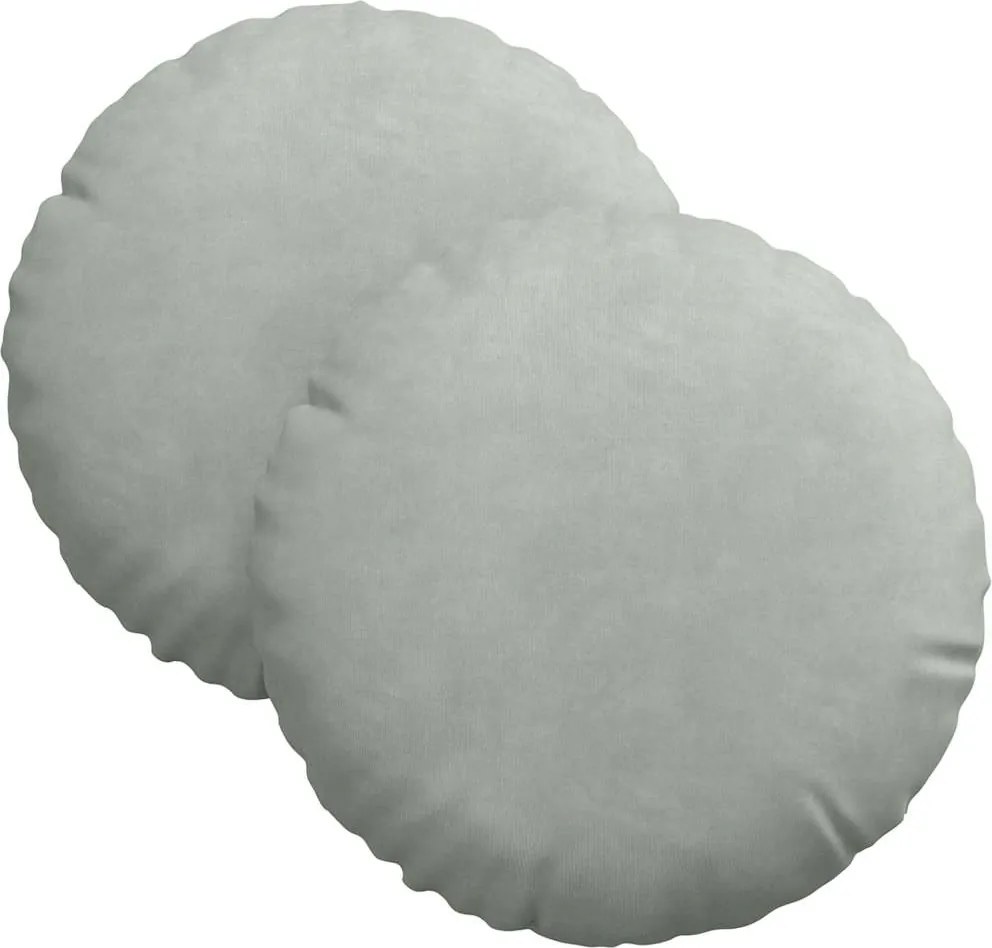 vidaXL Ülőpárnák 2 pcs Világosszürke Ø 40 x 13 cm Bársony