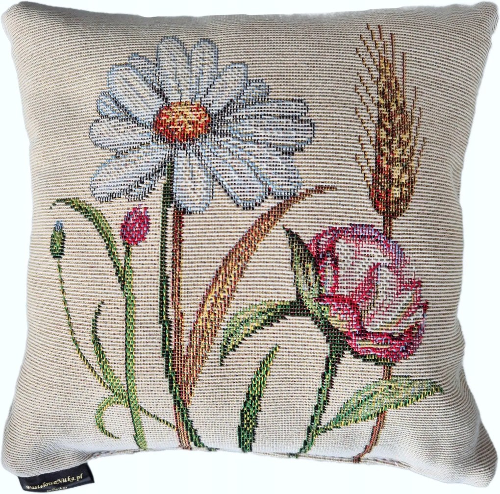 20x20 cm Kis gobelin párna Nagy Választékban mezei virágok mintákkal