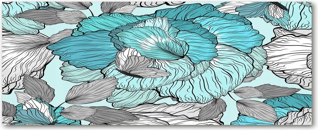 Védő üveg konyhai panel Virágos minta XXL