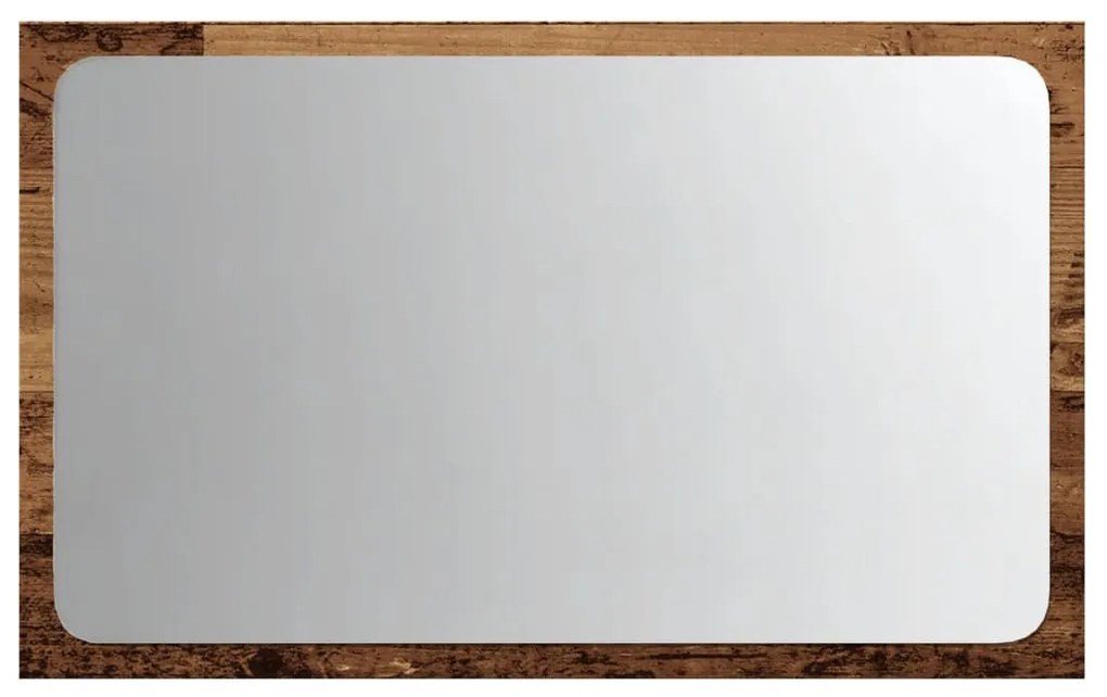 kézműves tölgy színű LED-es fürdőszobatükör 60 x 8,5 x 38 cm
