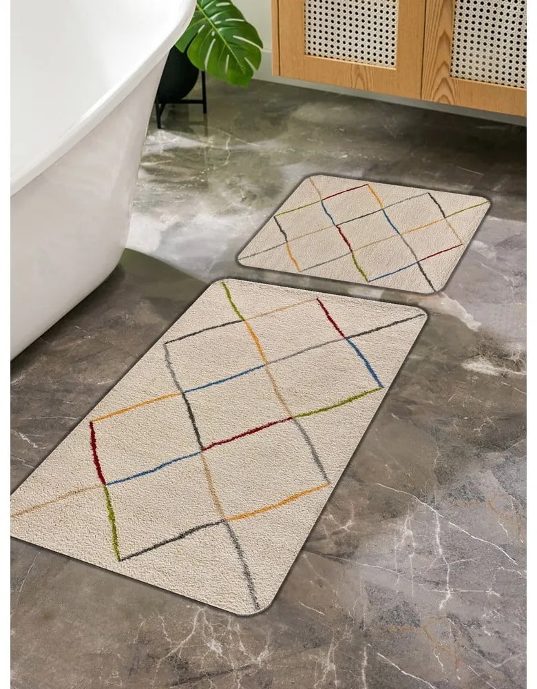 Bézs fürdőszobai kilépő szett 2 db-os 60x100 cm – Mila Home