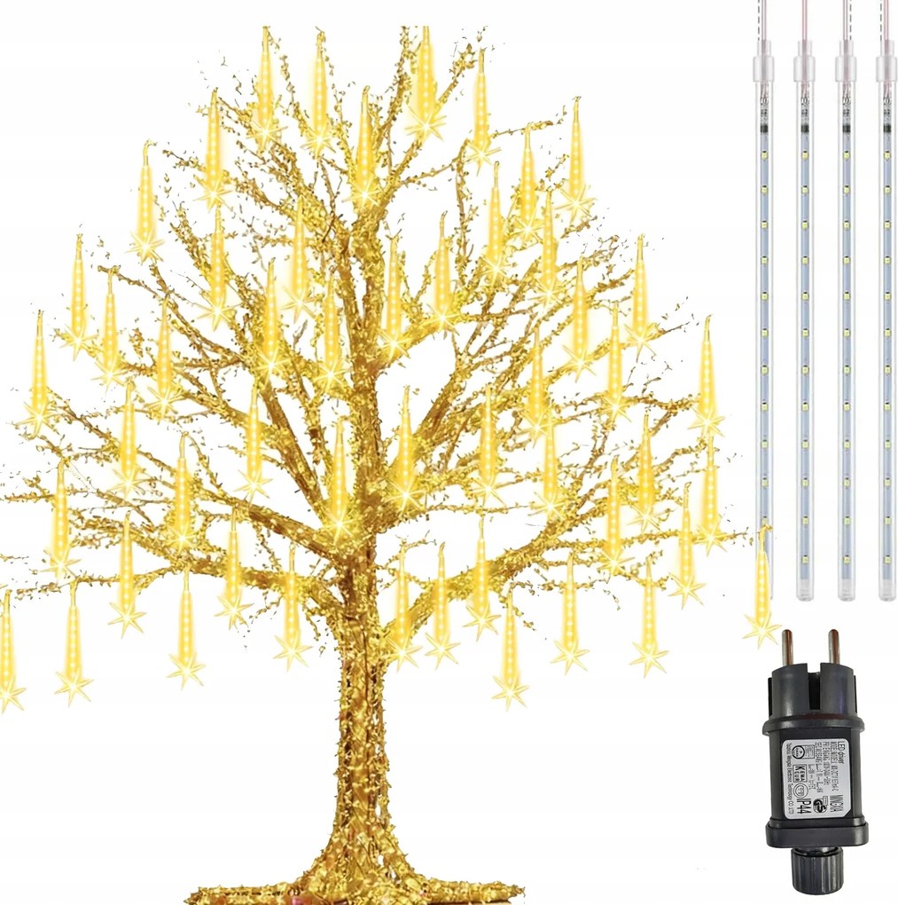 Jégcsap Meteor Led Lámpa Hóesés 30cm Fehér Meleg IP65