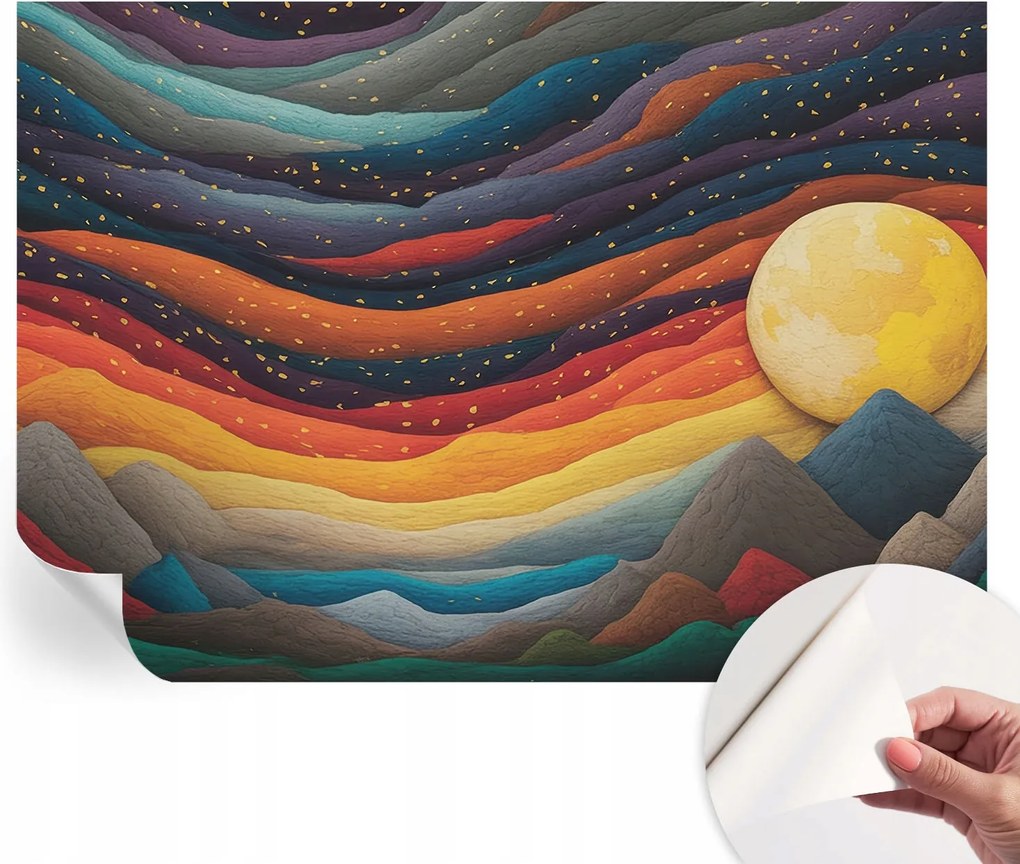 Öntapadós Dekoratív Fotótapéta Hálószobába Színes hegyek 208x146 cm