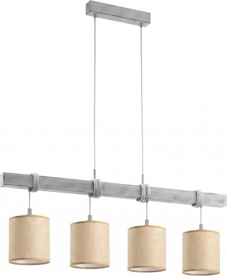 Brilagi - LED zsinóros csillár NUBILA 4xE27/60W/230V szürke/világosbarna