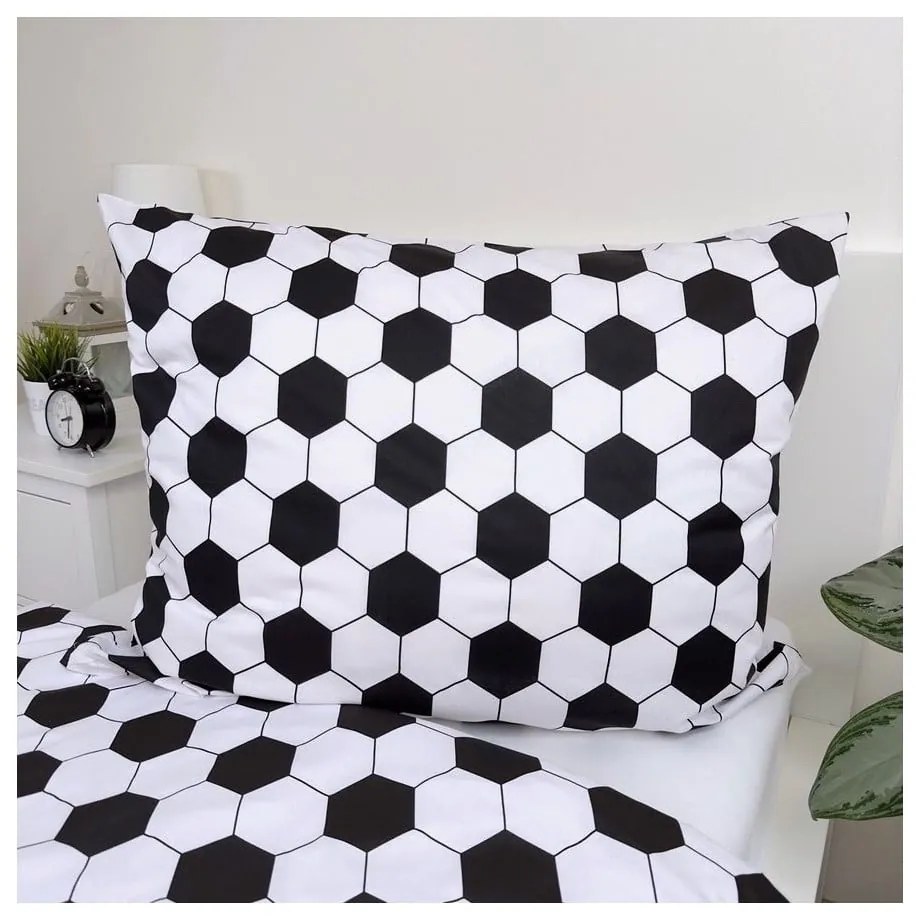Zöld egyszemélyes pamut gyerek ágyneműhuzat 140x200 cm Football – Jerry Fabrics