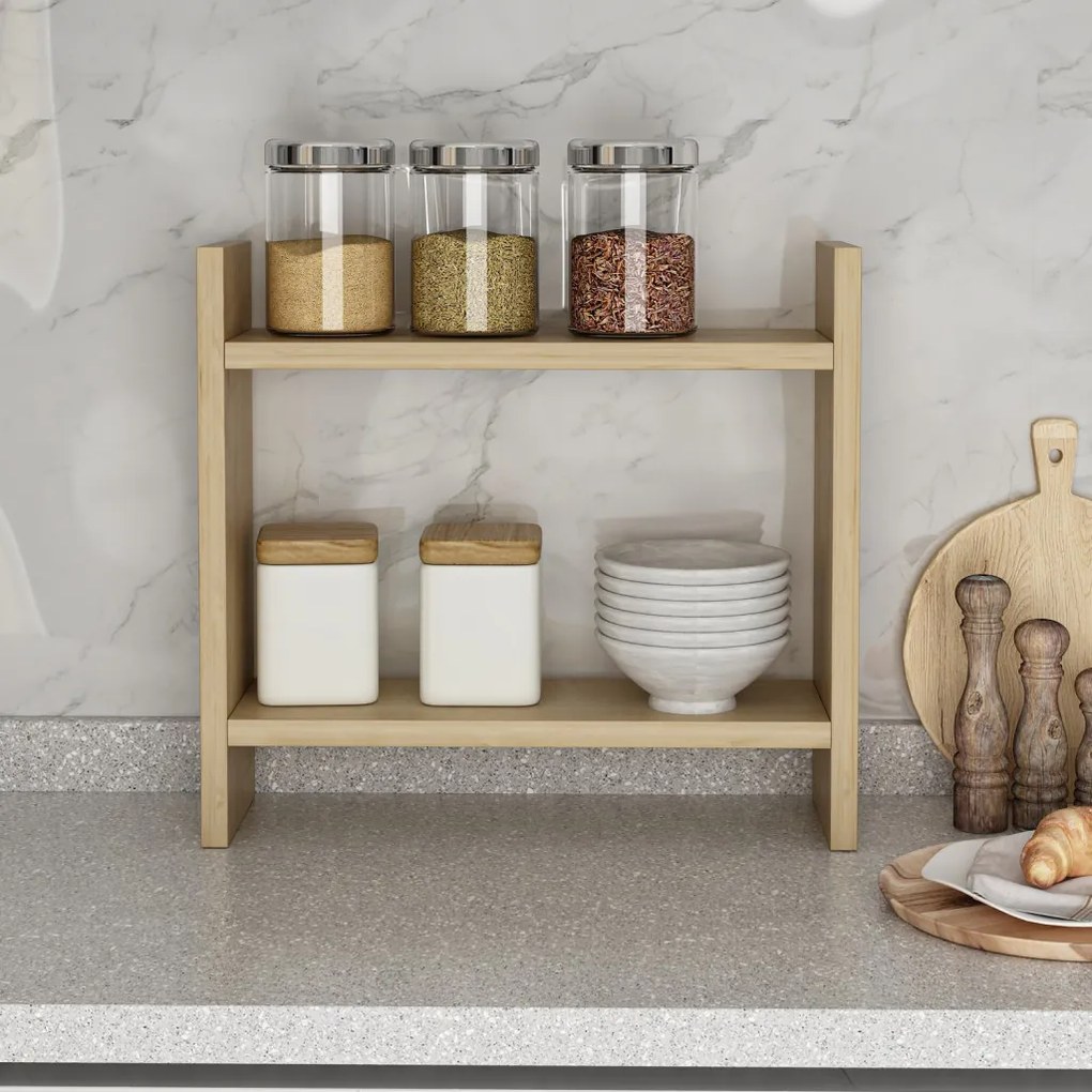 Konyhai fűszertartó polc, tölgy, 34x30x10 cm