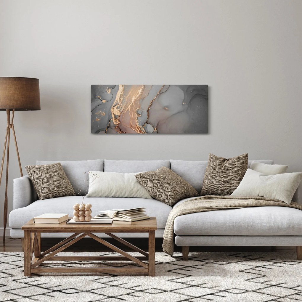 Kép - Szürke-arany márvány (120x50 cm)